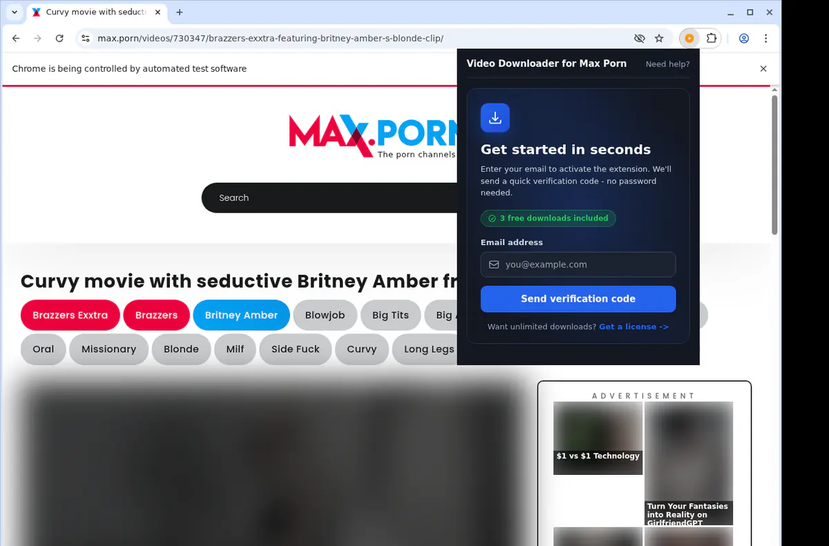 Maxporn Video Downloader browser extension screenshot 5